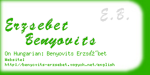 erzsebet benyovits business card